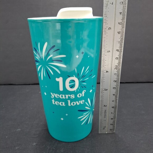 Davids Tea  Travel Mug with Lid  10 Years of Tea Love 10th Anniversary 12oz NEW - Picture 12 of 13